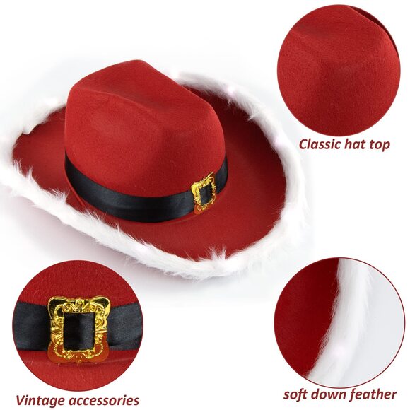 7328 Cowboy Cowgirl Hat For Men-women Blinking Tiara Felt Cowboy-cowgirl